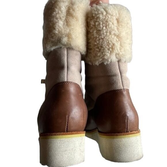 Cole Haan Lania Winter Boots Waterproof Shearling Clasp Leather Nike Air Size 9B - Picture 7 of 14